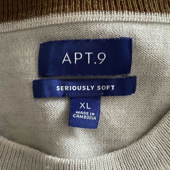 Men's Apt. 9 Merino Wool Blend Colorblock Pattern Crewneck Sweater Size XL - Picture 3 of 7